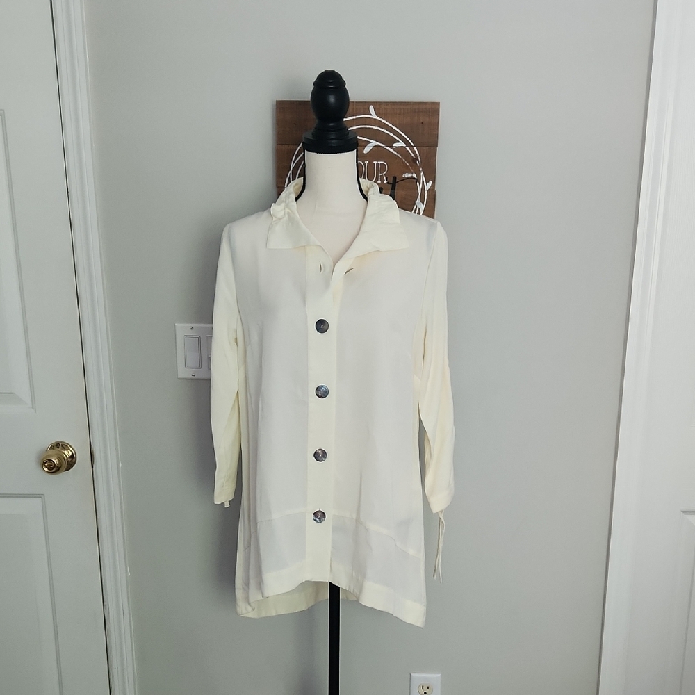 Soft Surroundings Yellow Button-Up Tunic